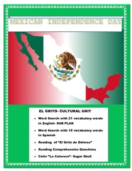 Preview of "EL GRITO"- Mexican Independence-Reading ENGLISH-Distance Learning