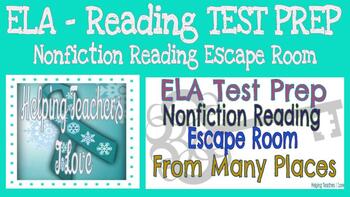 Preview of ELA - Test Prep Nonfiction Reading Escape Room