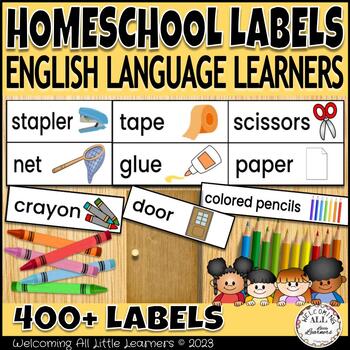 Preview of (ELL) English Language Learner Homeschooling Labels & Environment Labels