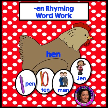 Preview of Short E  EN  CVC Rhyming  Words  Interactive Word Work with Craft