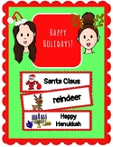 (ENG) Word Wall: Happy Holidays! (Christmas, Hanukkah, Diw