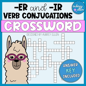 Preview of -ER & -IR Verb Crossword | Present Tense Conjugations | Spanish Grammar Practice