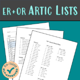 ER and OR COMPLETE Articulation Lists for Older Students