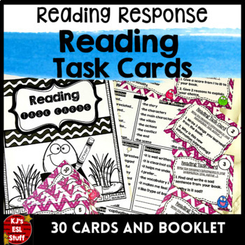 Preview of  ESL ELL ELA Reading Response Task Cards and Writing Booklet