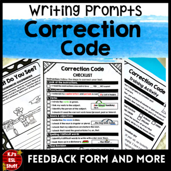 Preview of  ESL ELL ELA Writing Prompts Correction Code and Feedback Form