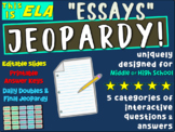 "ESSAYS" Middle or High School ELA JEOPARDY! - version 1 of 10