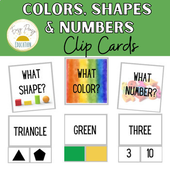 Preview of Colors | Shapes | Numbers | Clip Cards | Match the Word