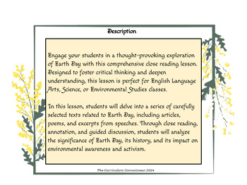 Preview of **Earth Day** Close Reading Activity