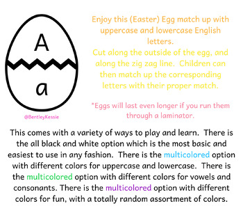 Preview of (Easter) Egg English Alphabet Matching
