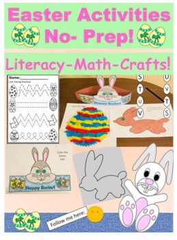 Preview of Easter activities preschool kindergarten -crafts- literacy-math NO PREP!