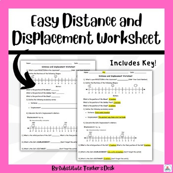 Preview of Easy Distance and Displacement Worksheet