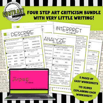 Preview of (Easy!) Four Step Art Criticism BUNDLE of Worksheets/Presentations