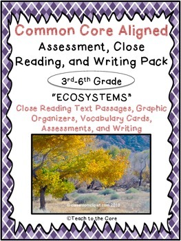 Preview of "Ecosystems" CCSS Aligned 3rd-6th Close Reading Pack- w/Assessment