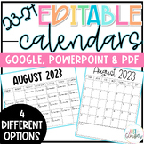 Editable 2023-2024 Calendars - Printable 2023 Monthly Calendar