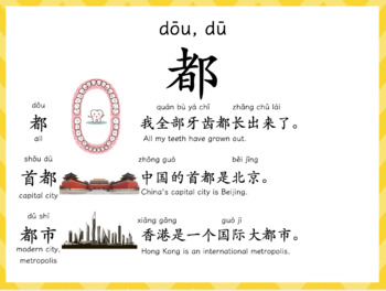 Preview of (Editable) 50个简体中文高频字字卡海报 50 Frequently Used Chinese Characters Flashcard/Poster