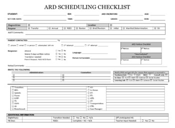 Preview of *Editable* ARD Scheduling Checklist
