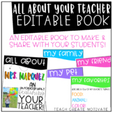 *Editable* All About Your Teacher Book