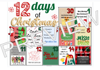 Preview of *Editable/Animated* 12 Days of Christmas Calendar