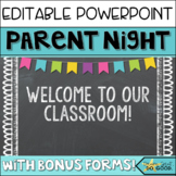 * Editable * Back to School/ Parent Night PowerPoint ✔✔✔ w