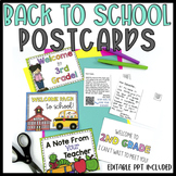 {Editable} Back to School Postcards