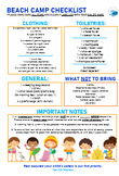 *Editable* Beach Camp Checklist