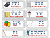 *Editable* Bilingual Math Labels Mandarin, Pinyin, English 