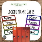 **Editable** Bright Rainbow Locker Name Tags (6in wide for