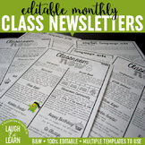 Classroom Newsletter Templates {Editable}