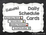 Daily Schedule Cards {Editable}