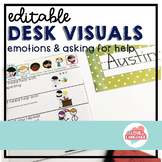 *Editable* Desk Visuals--Emotions & Asking for Help