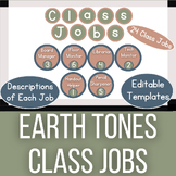 *Editable* Earth Tones Class Jobs | Job Descriptions & Job Cards