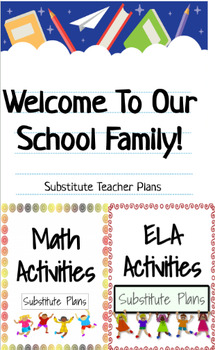 Preview of *Editable* Emergency Substitute Binder or Supplemental Plans for Pre-K/K/1st