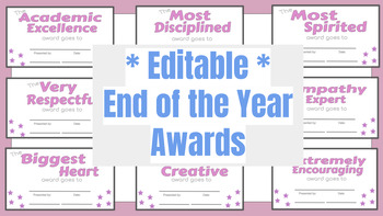 Preview of *Editable* - End of Year Awards