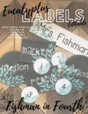 *Editable* Eucalyptus Labels- Black and White