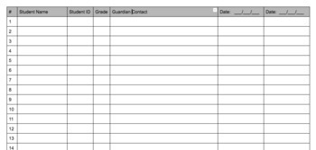 Preview of (Editable/Fillable) After School Program Sign Out Sheet