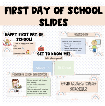 Preview of *Editable* First Day of School Slides | Procedures, Get to Know Me Game