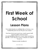 {Editable} First Week of School Lesson Plans