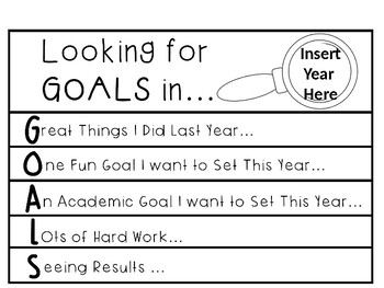 Preview of *Editable* Goals Flipbook for the Classroom