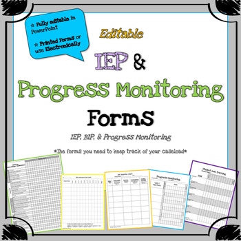 Preview of IEP and Progress Monitoring Forms - Special Education Forms *Fully Editable*