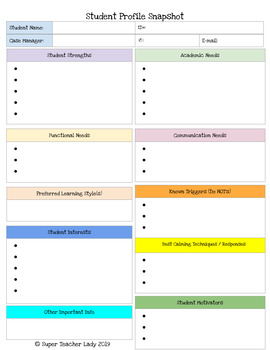 IEP Snapshot - IEP At-a-Glance - Quick IEP *Fully Editable* | TPT