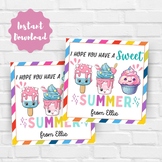 Editable Ice Cream Popsicle Tag: Have a Sweet Summer! End 