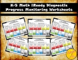 Editable  Math iReady Diagnostic Monitoring Worksheet for K-5