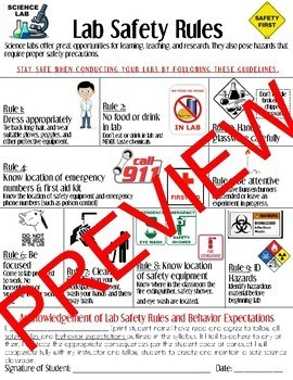 *Editable* Lab Safety Rules by Monica Butler | Teachers Pay Teachers