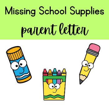 Preview of *Editable* Missing School Supply Parent Letter