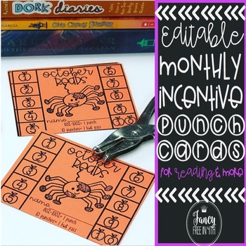 Preview of ::Editable:: Monthly Incentive Punch Cards  {for AR and More}