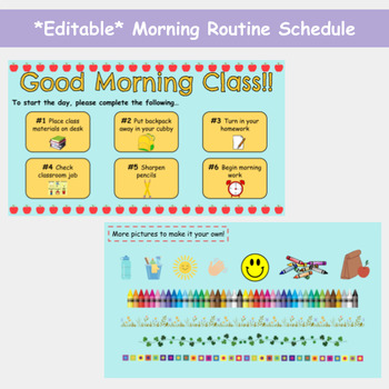 Preview of *Editable* Morning Routine Schedule