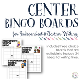 {Editable PDF & PPT} Independent & Partner Writing Bingo Boards