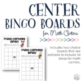 {Editable PDF & PPT} Math Center Bingo Boards