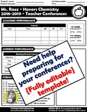 {Editable} Parent-Teacher Conferences Preparation Worksheet
