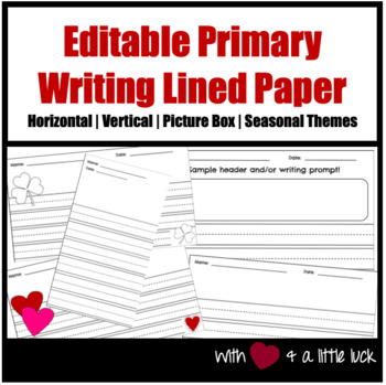 Lined Writing Paper for Kids Editable Canva Template by Pretty Cute Press